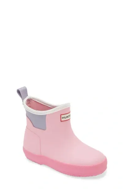 Hunter Kids' Original Waterproof Chelsea Rain Boot In Pink Fizz/wisteria/white