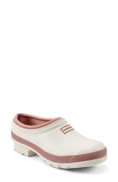 Hunter Neoprene Gardener Clog In British Ice/rococo Blush