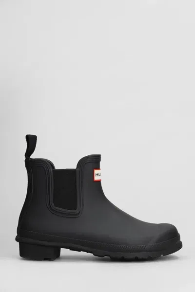 Hunter Original Rubber Chelsea Boots In Black