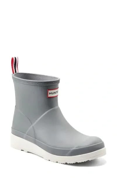 Hunter Original Play Waterproof Short Rain Boot In Black/grey Heron