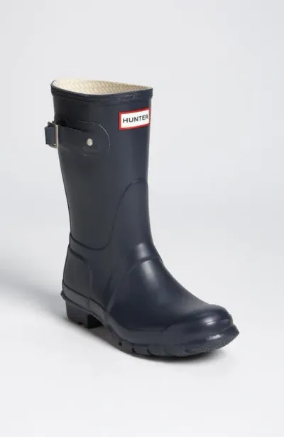 Hunter Original Short Waterproof Rain Boot In Navy