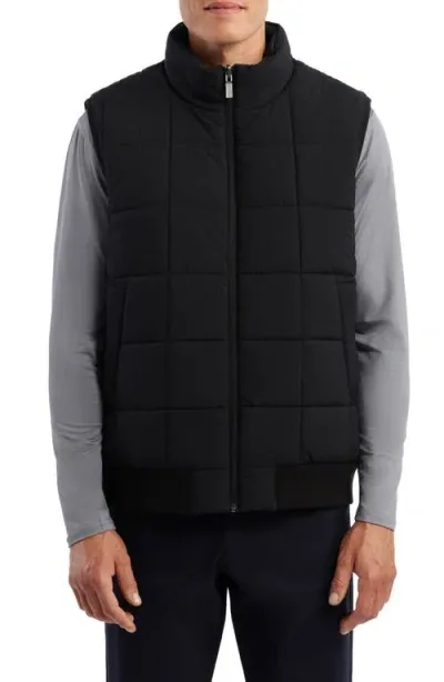 Hunter Stan Reversible Water Repellent Quilted Puffer Vest In Black/black Watch