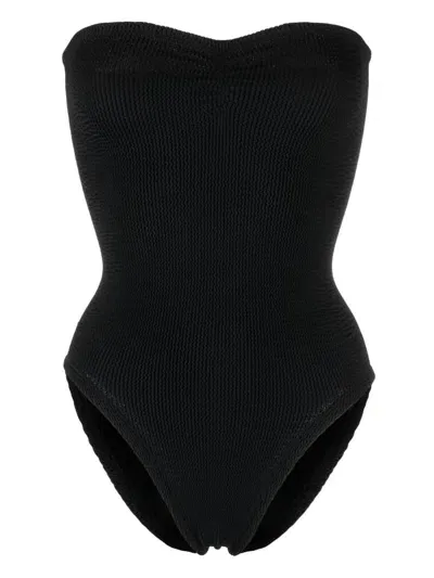 Hunza G Audrey Strapless Swimsuit In Black