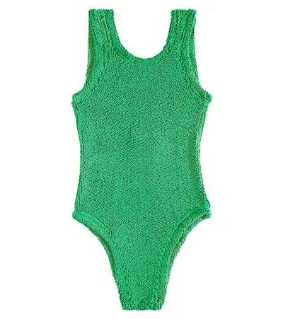 Hunza G Kids' Baby Classic Swimsuit In Green