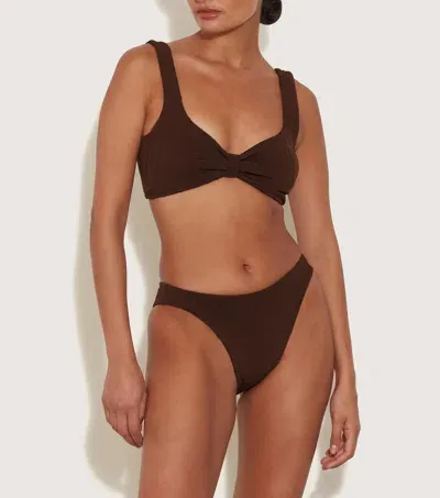 Hunza G Bonnie Nile Bikini In Metallic Chocolate