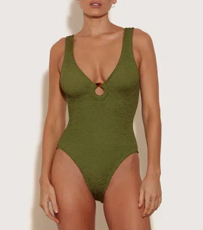 Hunza G Celine Swim In Metallic Moss