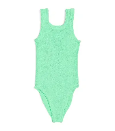 Hunza G Kids' Classic Swimsuit In Green