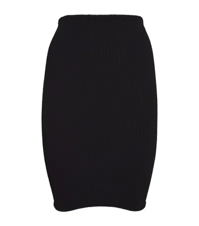 Hunza G Crinkle Mini Skirt In Black