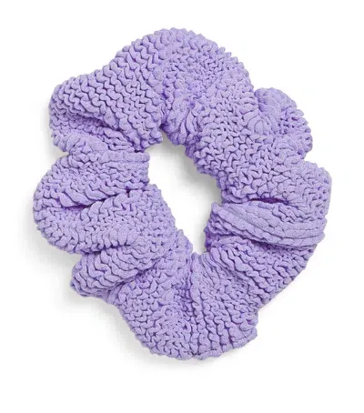 Hunza G Crinkle Scrunchie In Purple