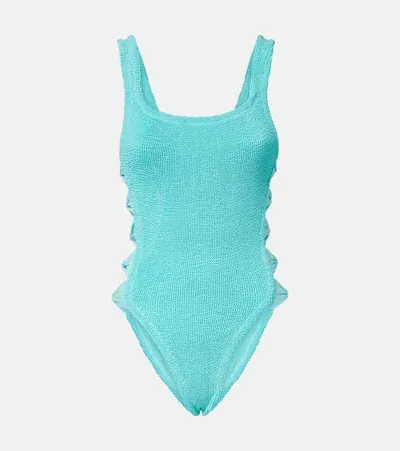 Hunza G Cutout Swimsuit In Blue