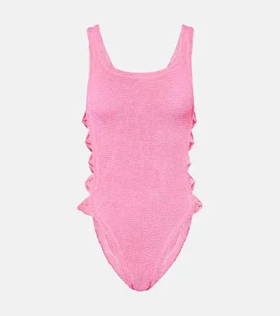 Hunza G Cutout Swimsuit In Pink