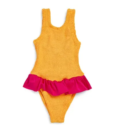 Hunza G Kids' Denise Swimsuit In Yellow