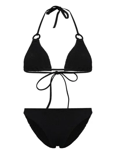 Hunza G Eva Shirred Bikini In Black