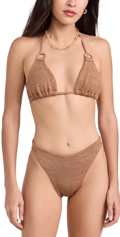 Hunza G Eva Bikini Set Metallic Cocoa