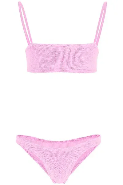 Hunza G Gigi Seersucker Bikini Set In Pink