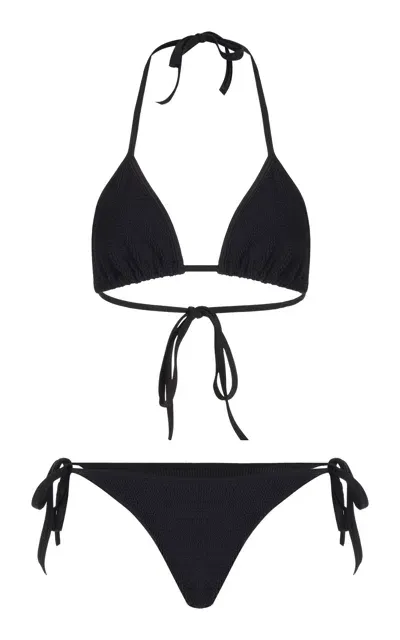 Hunza G Gina Seersucker Bikini In Black