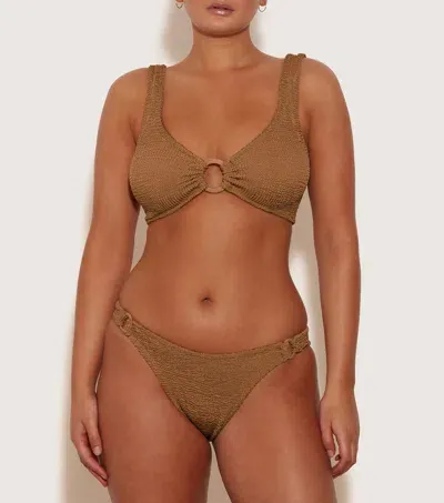 Hunza G Hallie Bikini In Metallic Cocoa