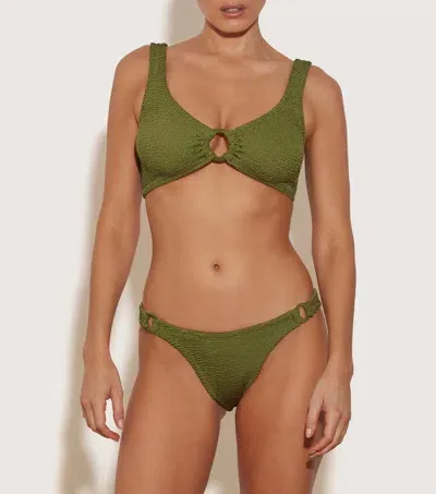 Hunza G Hallie Bikini In Metallic Moss