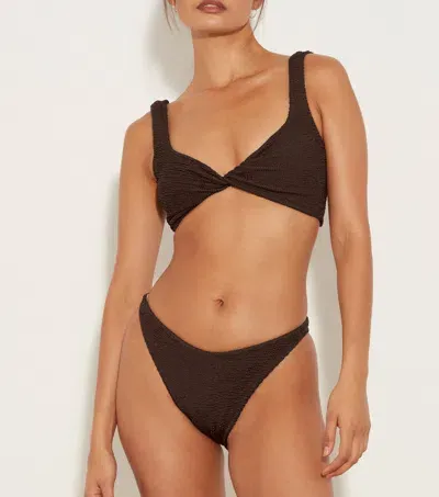 Hunza G Juno Bikini In Metallic Chocolate