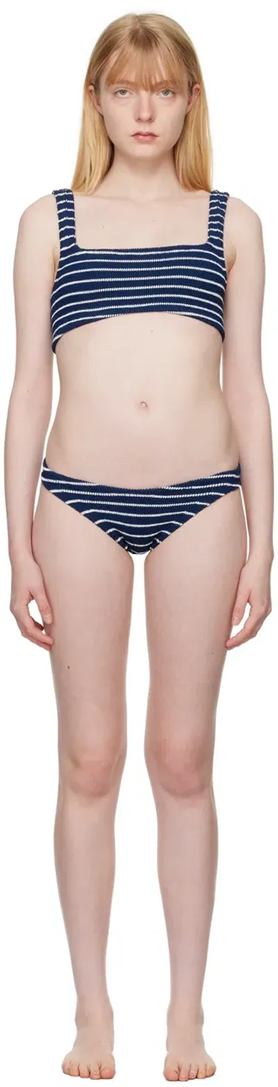 Hunza G Navy Xandra Bikini In Navy/white