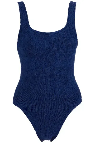 Hunza G One-piece Square Neck Swims In Blue