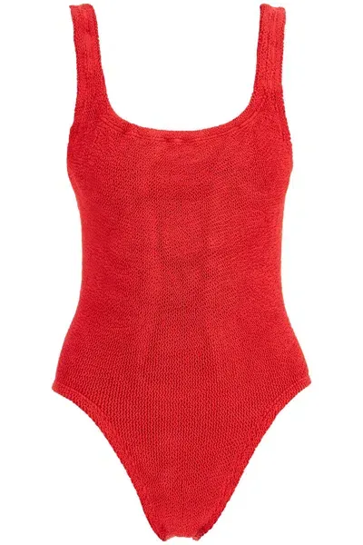 Hunza G One-piece Square Neck Swims In Red