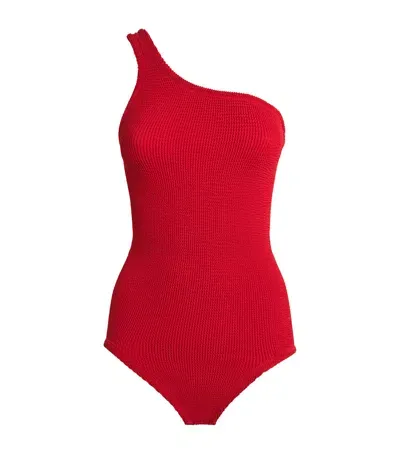 Hunza G One-shoulder Nancy Swimsuit In Red