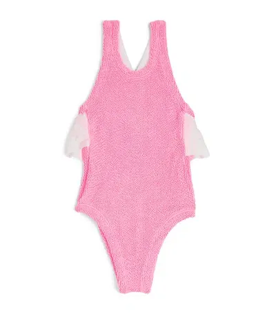 Hunza G Kids' Ruffle-trim Lara Swimsuit In Pink