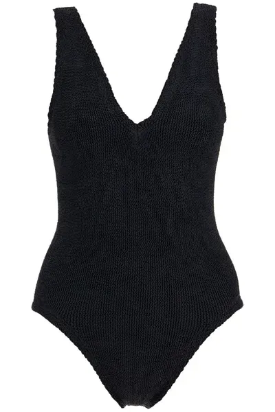 Hunza G Lisa Seersucker Swimsuit In Black