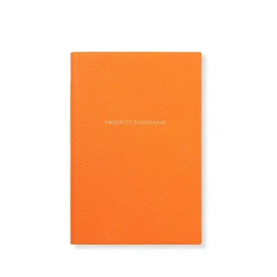 Hunza G Smythson X  Chelsea Notebook Leather In Orange