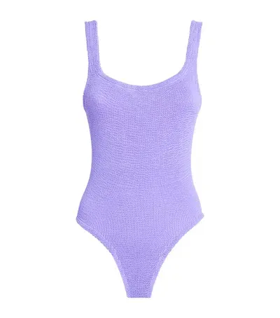 Hunza G Square-neck Swimsuit In Purple