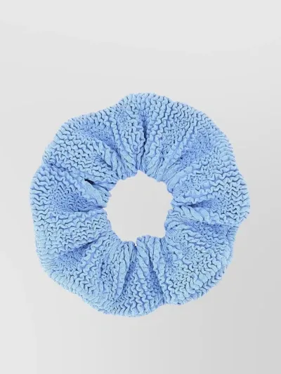 Hunza G Textured Ruffled Fabric Scrunchie In Cornflower