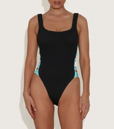 Hunza G Tiffany™ Swim In Black/aqua