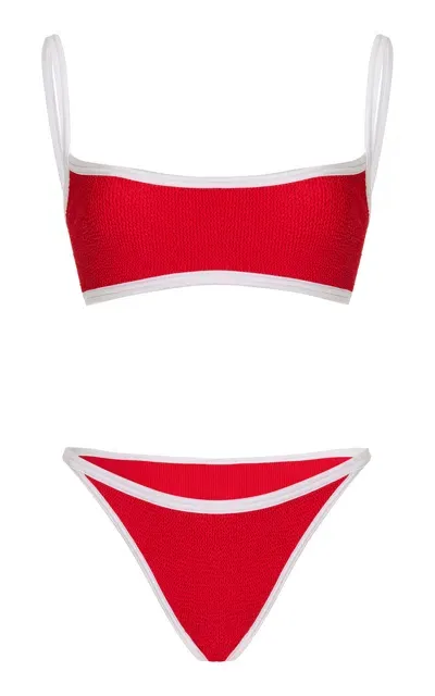 Hunza G Tyler Seersucker Bikini In Red