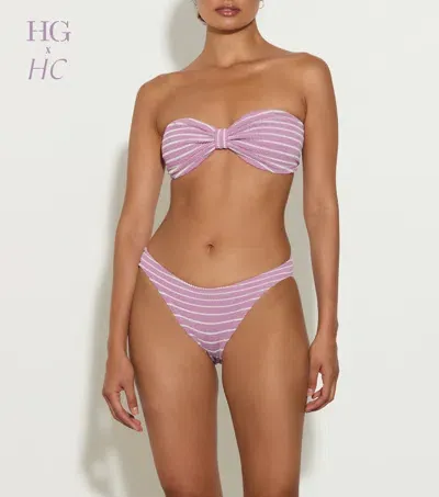 Hunza G X Helena Christensen Jean Bikini | One Size Swimwear |  In Lavender/white