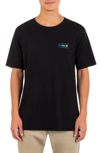 Hurley Everyday Oao Slashed Logo Graphic Tee In Black