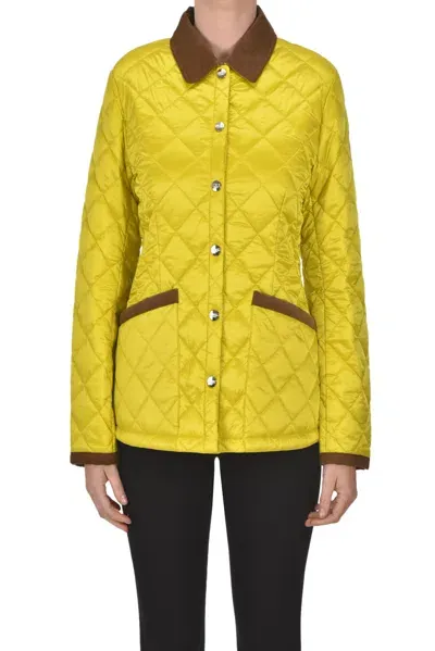 Husky Quilted Shirt Jacket In Lemon