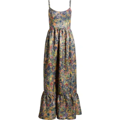 Hutch Tiered Floral Maxi Dress In Muted Whimsy Floral