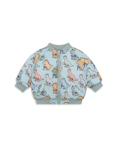 Huxbaby Boys' Construction Dinos Reversible Bomber - Baby, Little Kid In Min Green