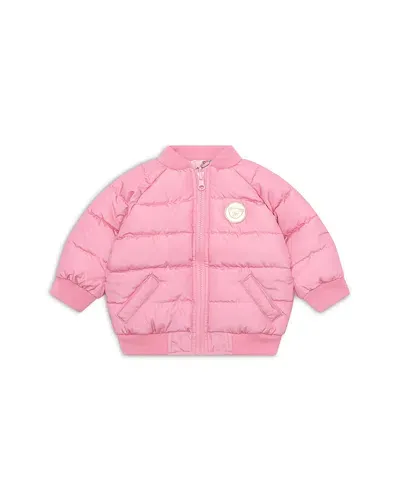 Huxbaby Girls' Rainbow Unicorn Reversible Bomber - Baby, Little Kid In Bubblegum