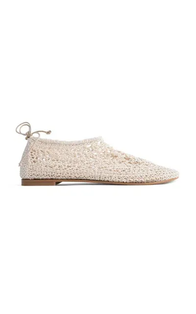 Hvoya Chaotic Cotton Ballet Flats In Ivory