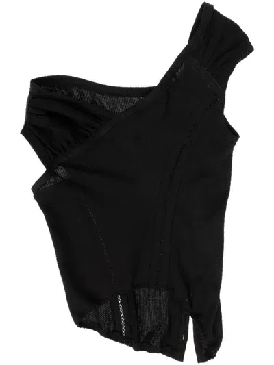 Hyein Seo Asymmetric Tank Top In Black