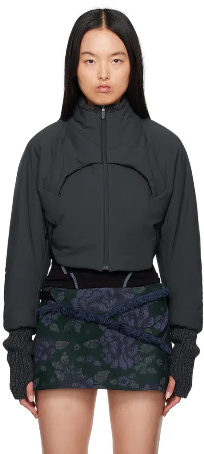 Hyein Seo Black Padded Jacket In Charcoal