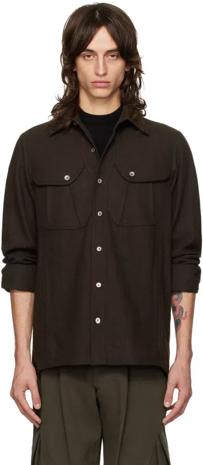 Hyein Seo Brown Wool Pockets Shirt