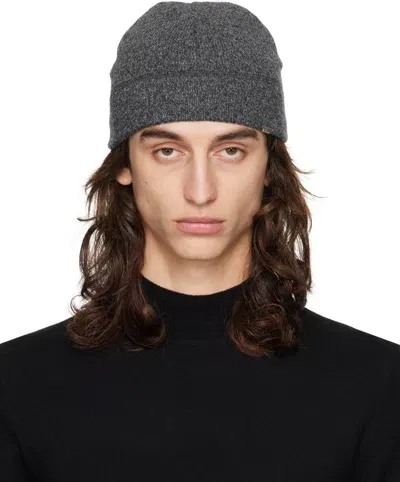 Hyein Seo Gray Logo Beanie In Dark Grey