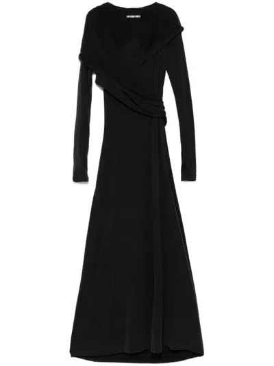 Hyein Seo Hooded Long Dress In Black