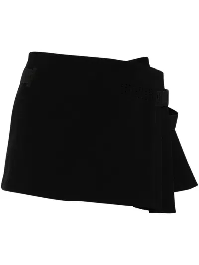 Hyein Seo Pleated Wrap Miniskirt In Black