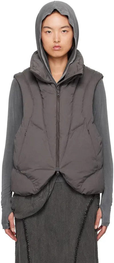 Hyein Seo Ssense Exclusive Gray Padded Vest In Charcoal