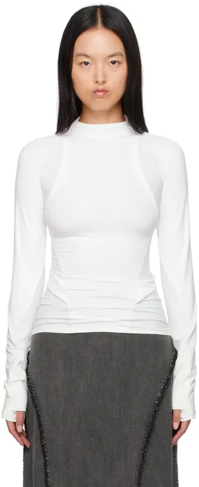 Hyein Seo White Track Long Sleeve T-shirt