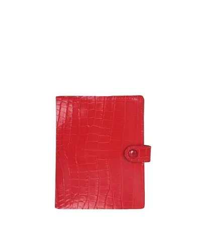 Hyer Goods Traveler's Wallet With Coin Pocket In Bright Red Croc